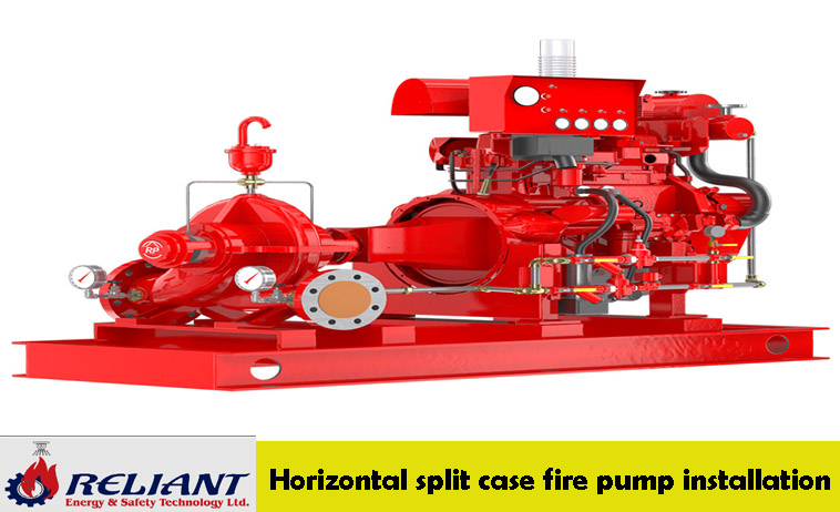 Horizontal split case fire pump installation
